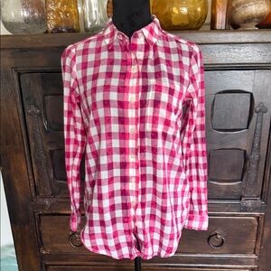Pilcro by Anthropologie checkered button-down blouse